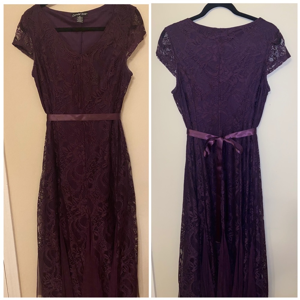 Purple lace dress - modest